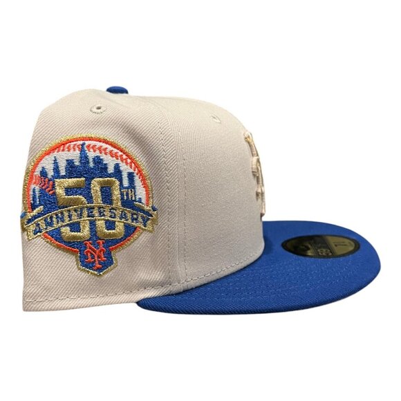 New Era New York Mets 59FIFTY Fitted Hat Cap Font Fusion Pack 50th Year - Picture 5 of 9